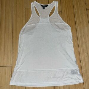 Lauren Ralph Lauren Women’s White Racerback Tank Cotton Blend & Mesh Size Medium